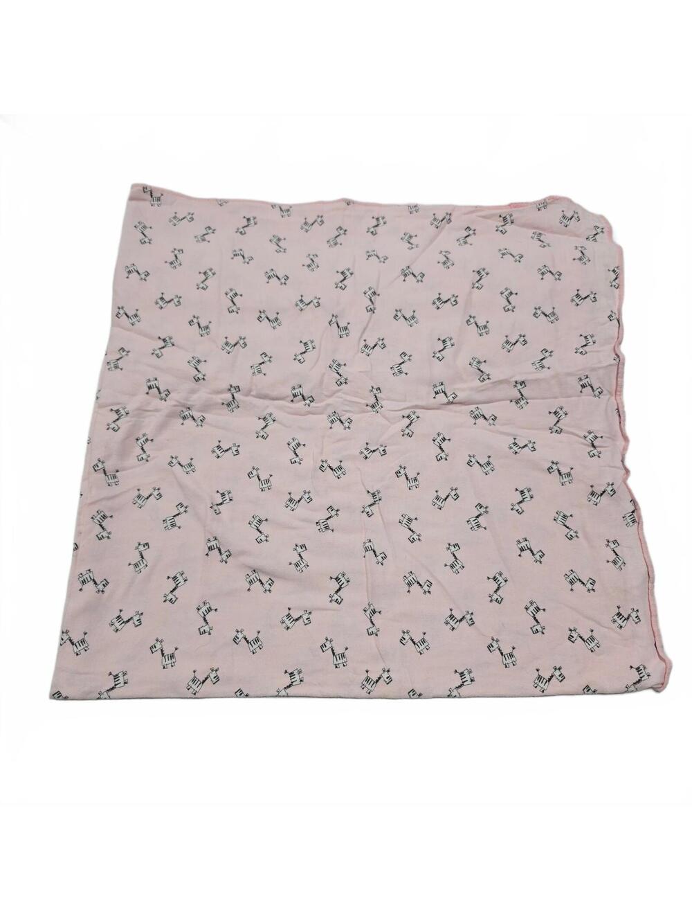 OLD NAVY Baby Girl ZEBRA Pink Cotton Flannel Receiving Swaddle Blanket
